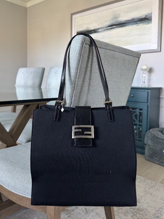 Fendi Handbags - Fendi Neoprene Vintage Baguette Tote Black
